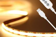 2M 5V COB LED Strip Light, 640LEDs Warm White 3000K Dimmable LED Tape CRI85+ Flexible Tape Light for TV Monitor Backlight, Mirror, Cabinet, Wardrobe, Home DIY Lighting (FREE POSTAGE)