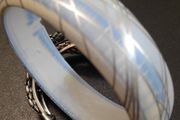 Light blue with silver streaks bangle bracelet