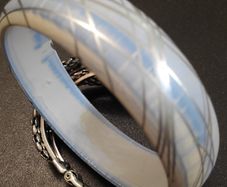 Light blue with silver streaks bangle bracelet