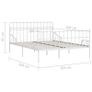Bed Frame with Slatted Base White Metal 200x200 cm Image 4
