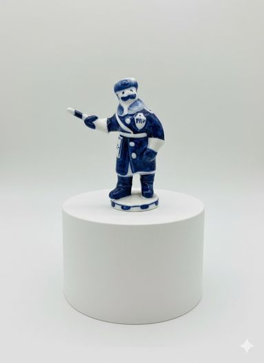 Gzhel Porcelain Russian Militiaman Figurine
