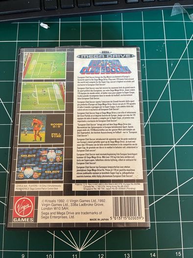 European Club Soccer Sega Megadrive