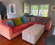 Bespoke L-shaped Sofa with Footstool