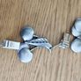 3 Antique cherry Tablecloth Weights on Hangers Pendant Tablecloth Image 2