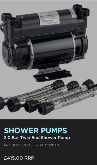Beistan Standard 2.0 twin ended shower pump