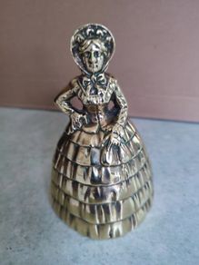 Vintage Large Brass Crinoline Lady Bell