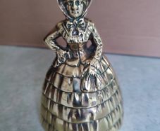 Vintage Large Brass Crinoline Lady Bell