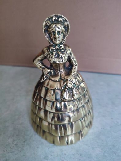 Vintage Large Brass Crinoline Lady Bell