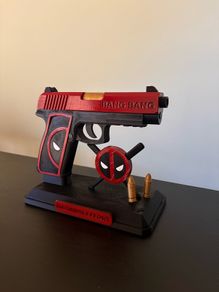 Deadpool Inspired Decorative Pistols Replica / 3D Printed Collectible with Display Stand