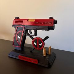Deadpool Inspired Decorative Pistols Replica / 3D Printed Collectible with Display Stand