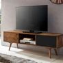 Solid Wood TV Cabinet 140 cm  Media Console with Open Shelf for Living Room Image 3