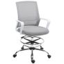 Draughtsman Chair, Mesh Drafting Chair, Ergonomic Office Chair with Lumbar Support, Adjustable Foot Ring, Grey Image 8