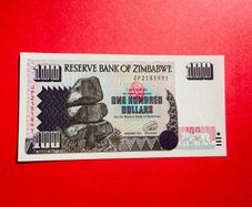 Zimbabwe  100  Dollars  1995  Verified Under Uv Light.  ( Uncirculated )