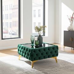 Chester coffee table with glass