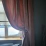 Dusky pink fully lined curtains with matching curtains Image 3