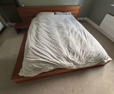 Bo Concept - 5ft walnut bed and under storage