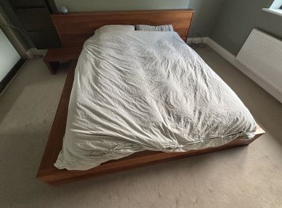 Bo Concept - 5ft walnut bed and under storage