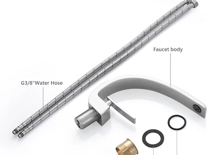 Bathroom Taps Basin Mixer Tap Chrome Single Lever Bathroom Sink Taps Modern Basin Tap 1 Hole Brass, Mono Sink Faucet with Hot and Cold G1/2 Adaptor for Washroom, Cloakroom