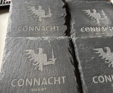 connacht rugby slate coasters