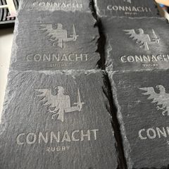 connacht rugby slate coasters