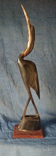 Bone carved Crane