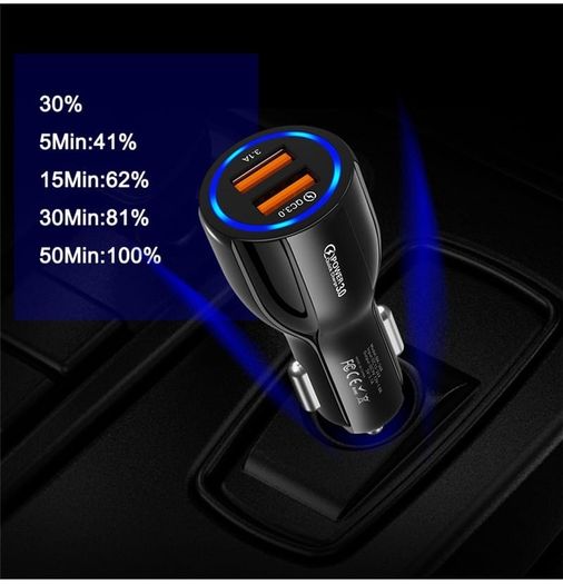 Car Charger USB C Lighter USB Charger, 2 Ports Car Charger Mobile Phone, Quick Charge PD Ports and QC 3.0 Compatible with iPhone13, iPad Samsung Galaxy,Huawei, Xiaomi, Tablet