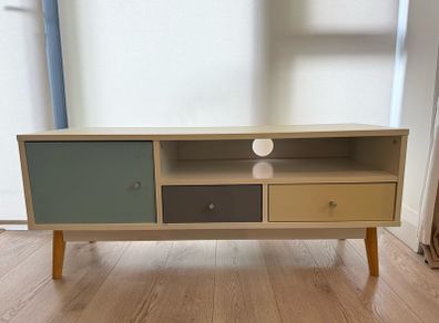 Retro Scandi Style Multi-Colour TV Unit / Media Console