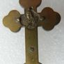 Antique Crucifix Reliquary Pendant Brass and Mother of Pearl Crucifix Pendant Image 6