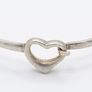 Vintage Signed Sterling Silver Heart Bangle Image 2