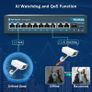 YuanLey 11 Port Gigabit PoE Switch, 8 PoE+ Port 1000Mbps, 2 Gigabit Uplink, 1 SFP Port, 120W 802.3af/at, Metal, Qos, Unmanaged Plug and Play AI Smart Detection Ethernet Switch Image 4
