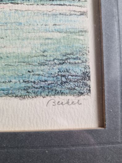 Vintage coloured etching - Belfast University College