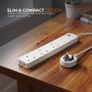Wolf Power Heavy Duty Extension Lead UK Pin Plug and Cable, 4 Gang Way 2m Power Adapter, Multi Socket Mains Strip (2 Pack, White) Image 2