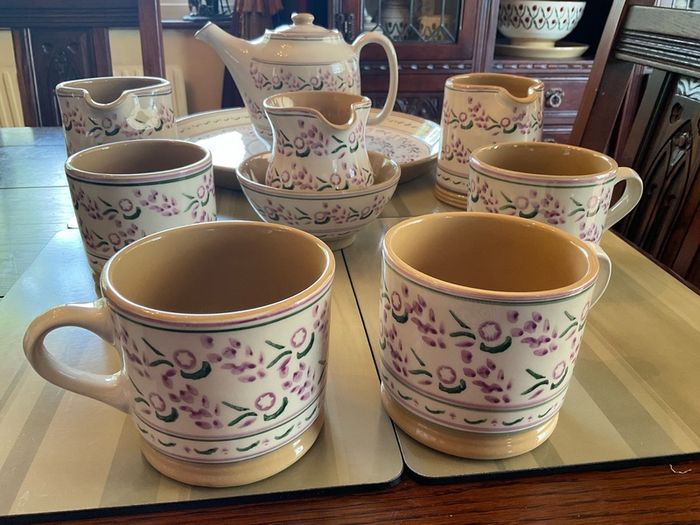 Nicholas Mosse lavender collection from Washington creek . Mugs, jugs , tea pot and platter .pricing the mug fir this ad