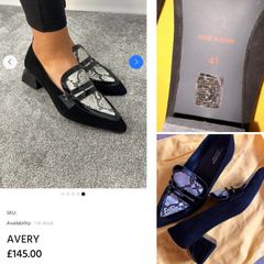 Designer loafers by precious snake skin with patent block heel chic comfy gorgeous