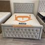 Plush Velvet Hilton Panel Bed With/Without Ottoman Gas Lift Storage bed Image 6