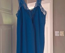 Cobalt blue lace cami top