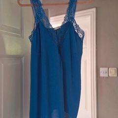 Cobalt blue lace cami top