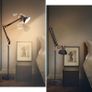 Modern Grey-Black Gold Reading Floor Lamp, Adjustable LED Standing Floor lamp, E27 Bulb Base, LED Floor Light for Bedroom, Living Room, Library,Office (FREE POSTAGE) Image 2