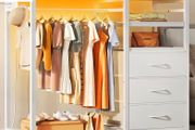 White Chest of Drawers with LED &amp; Charger, Fabric Open Wardrobe 3 Large Drawers &amp; Reversible Coat Hanging Rod &amp;3 Open Shelves &amp; Side Hooks, Lockable Wheels, Height-adjustable Base Shelf