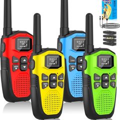 Walkie Talkies for Adults Long Range 4 Pack, NXGKET Rechargeable Kids Walky Talky with Built-In Li-Ion Battery, 16 Channels Radio with Type-C Charging Cable,VOX Function,LED Flashlight, for Camping