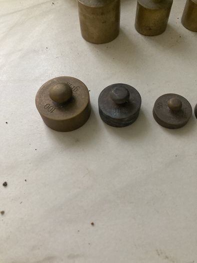 antique vintage brass weights