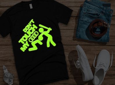 Don't touch my audi t-shirt glow in the dark t-shirt audi t-shirt glowing logo