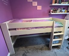 Mid Sleeper Bed - Harvey Norman Popsicle Bed - White