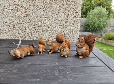 porcelain garden squirrels