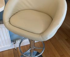 Cream leather high stool