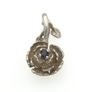 925 Sterling Silver & Blue Sapphire Accent Rose Necklace Charm Image 3