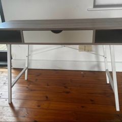 Grey and white desk