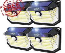 NEW SALE | Solar Garden Lights Outdoor Super Bright Wireless 178 LED Solar Wall Lights