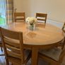 Oak Table Round and 6 Chairs Image 2