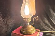 vintage oil style lamp with working bulb